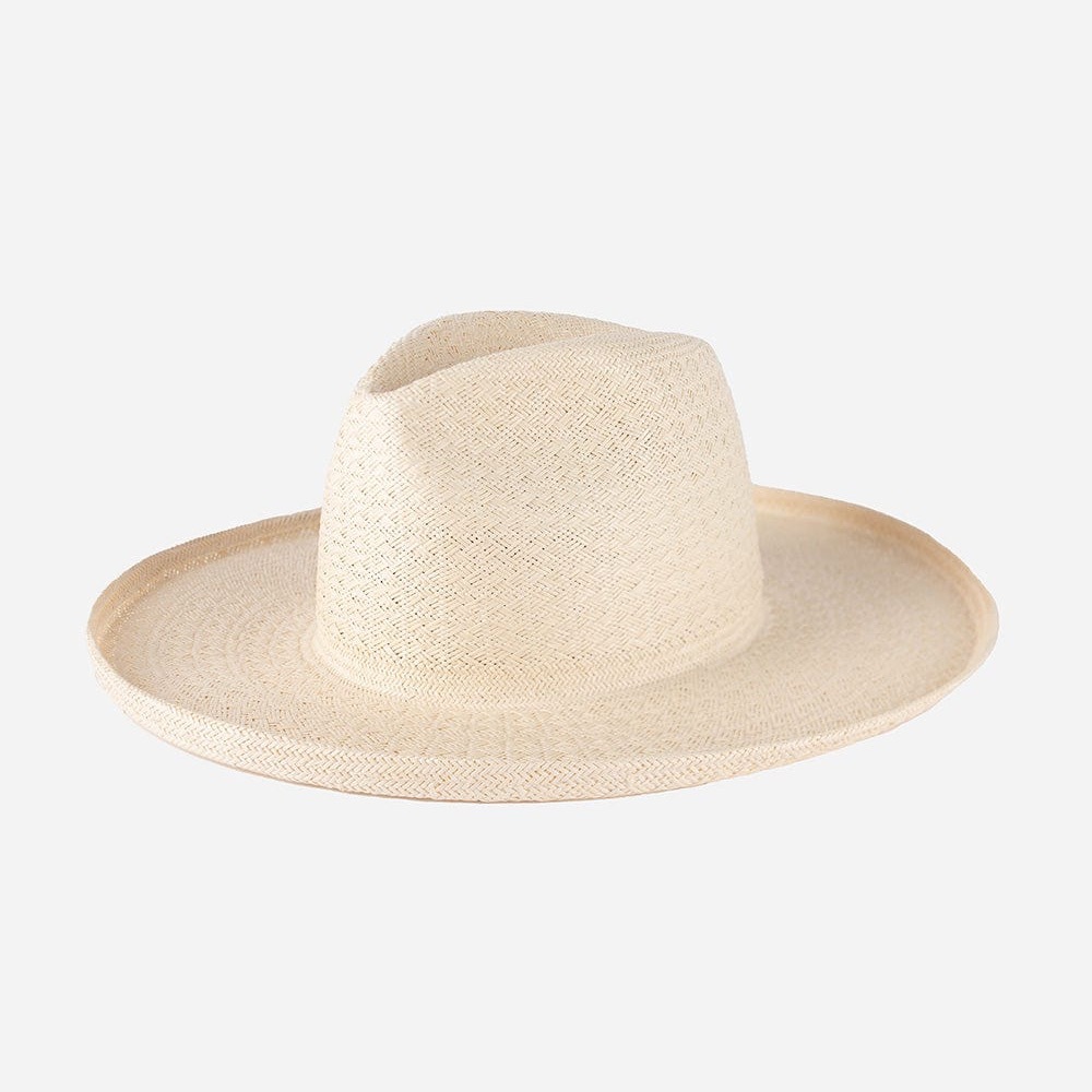 GIGI PIP Wide-Brim Straw Fedora in Natural